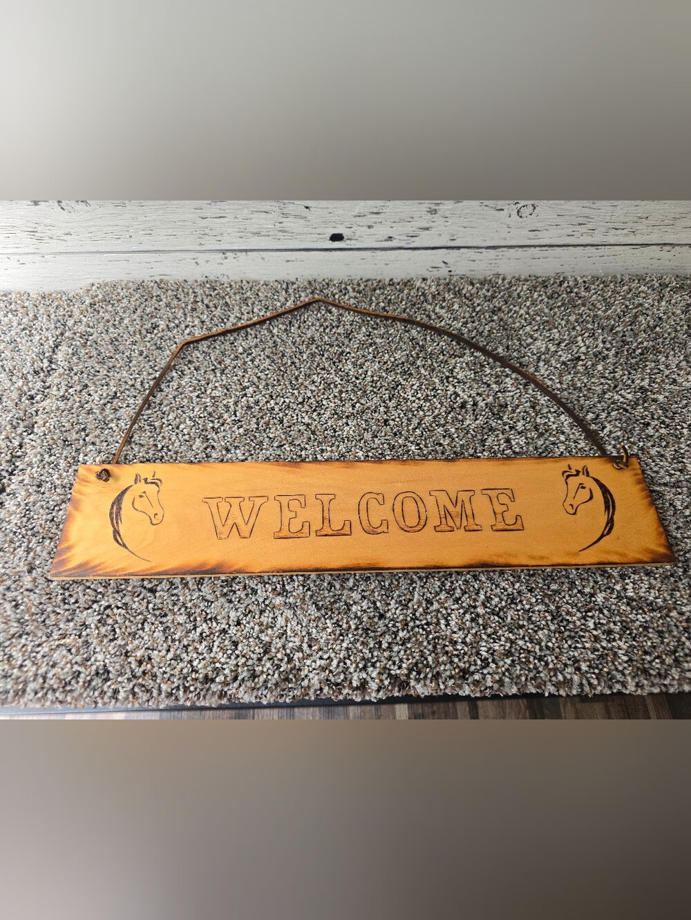 Rustic Gold "Welcome" Hanging Wall Sign - Home Accents